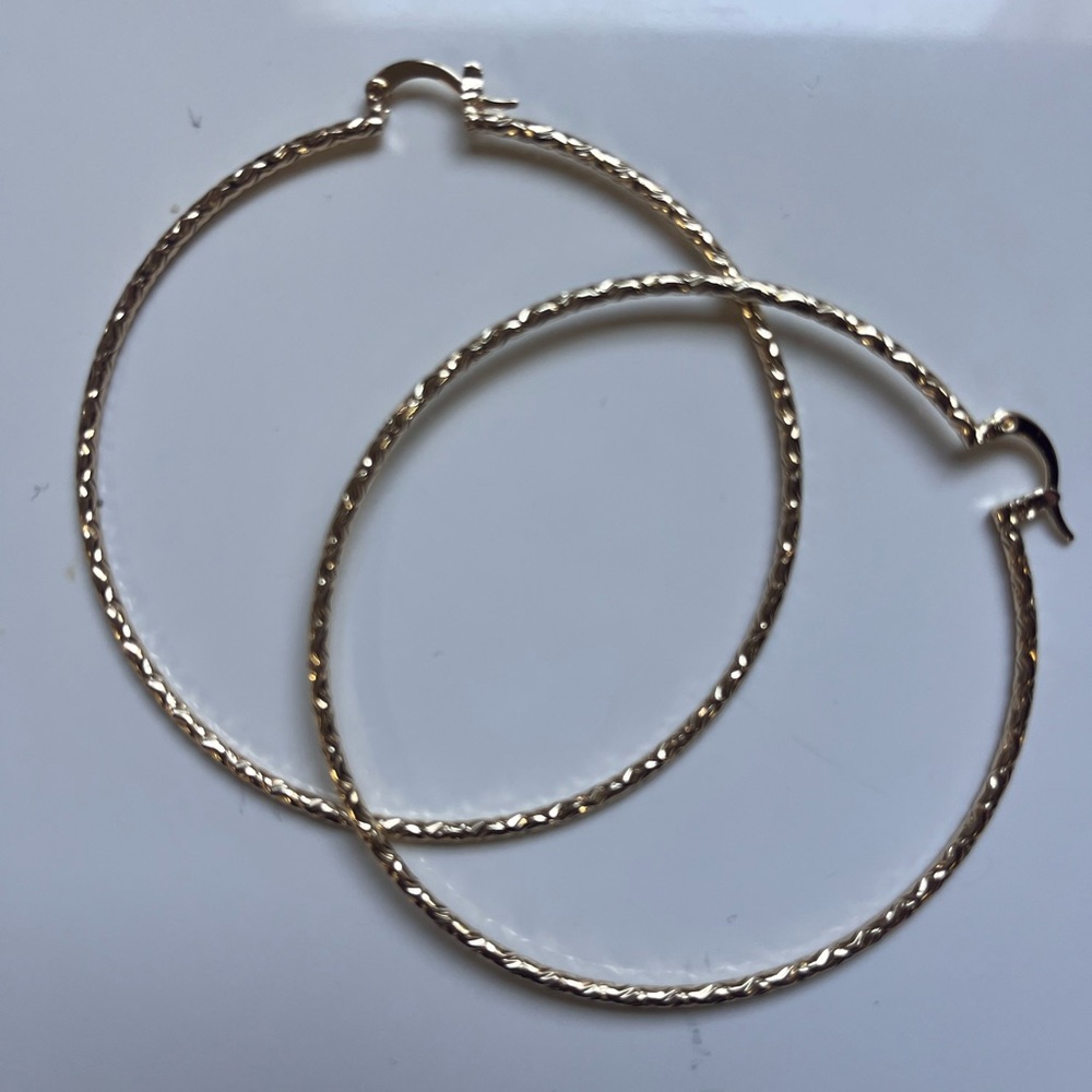 New laminated silver gold earrings 2.5 in long